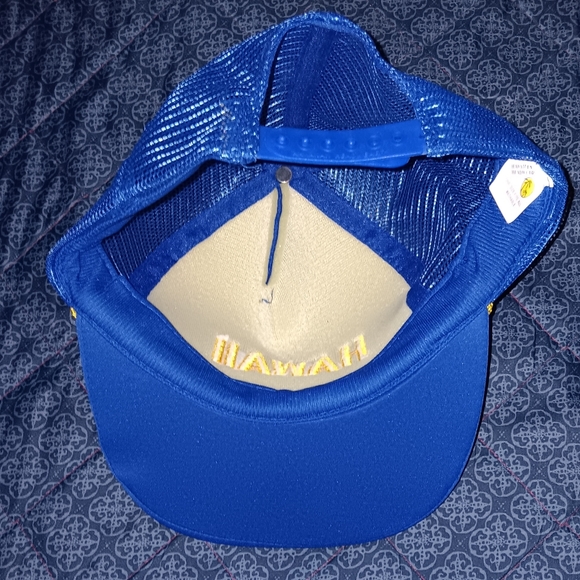 New 80s Hawaiian Vintage Blue Trucker Hat Cap Hawaii Streetwear Snapback - Picture 2 of 3